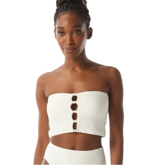 Carmen Marc Valvo Other - Carmen Marc Valvo Bandeau Crop Bikini Top - Wave Texture STYLE: C3S487